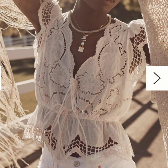 Anthropologie Lace Peplum Top size XS - Picture 3 of 12